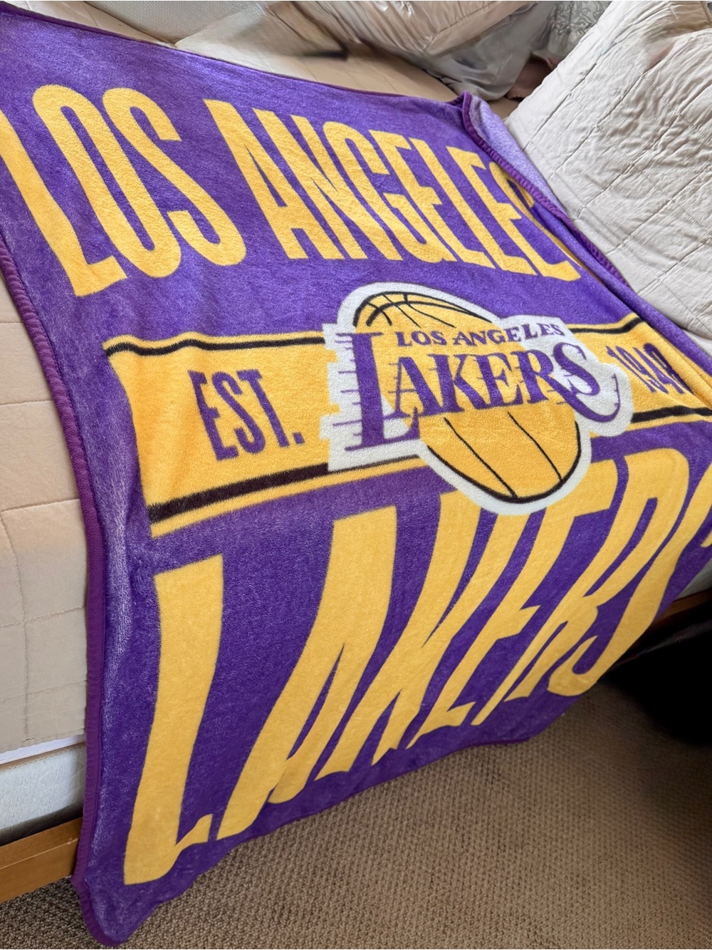 Los Angeles Lakers Purple & Gold Fleece Throw